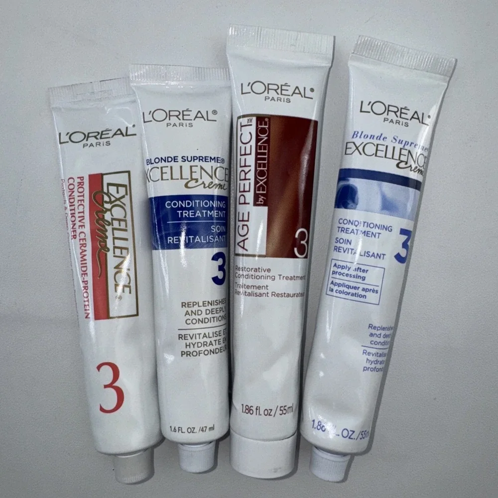4 X Loreal Paris Excellence Creme Conditioning Hair Treatment #3 Tube Age Perfec